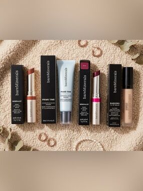 NEW bareMinerals Makeup Set: Prime Time Primer, Matte Concealer & Lip Balm Duo 👄